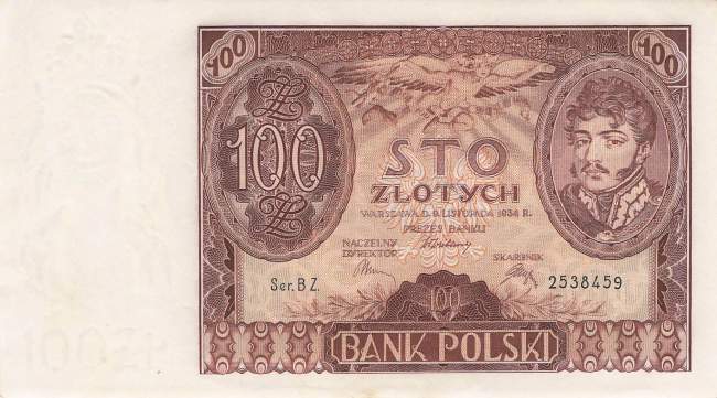 100 Zloty Polen p75a 1934
